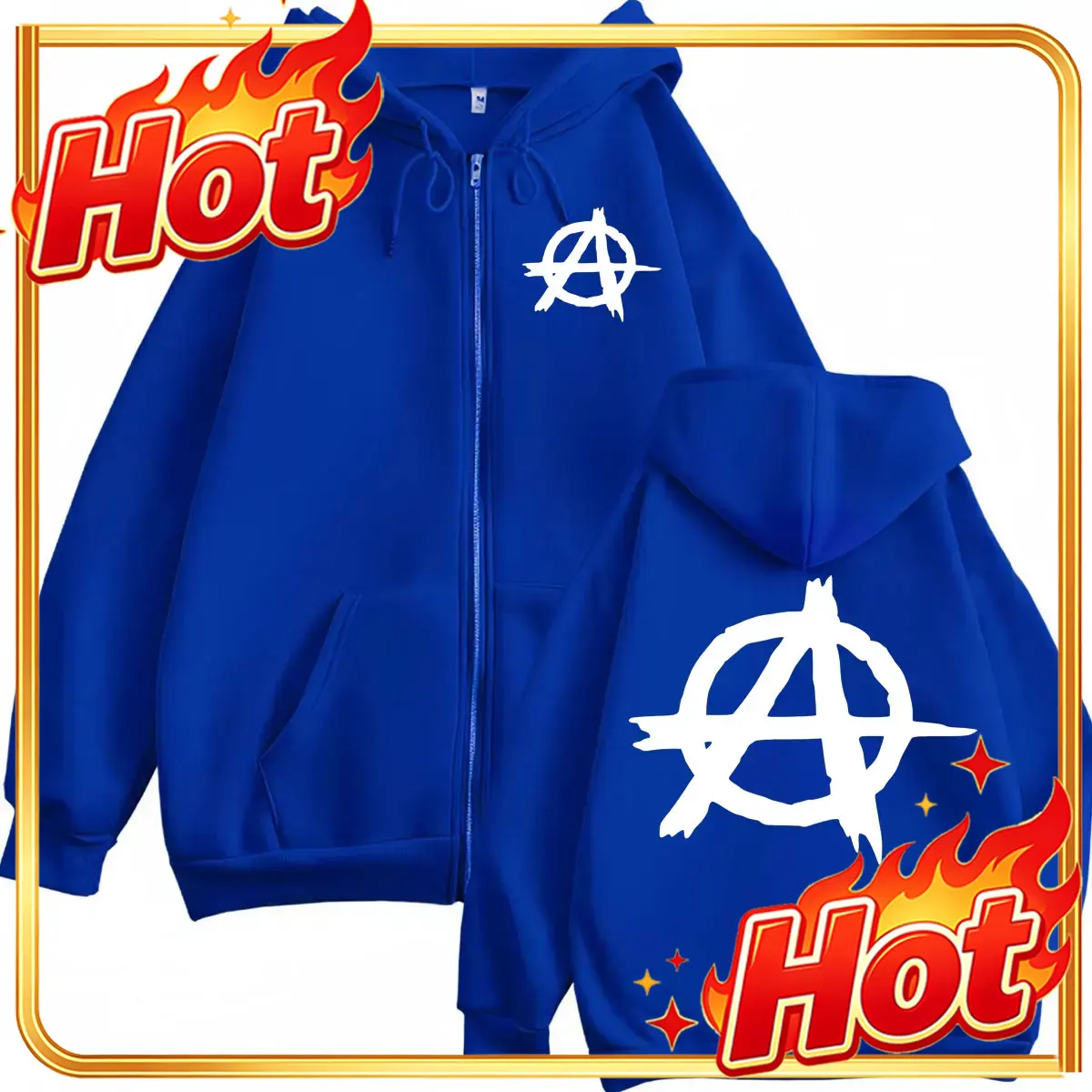 Mens Fashion Zip Up Hoodies - هوديز بسحاب بشعار مسلسل Sons of