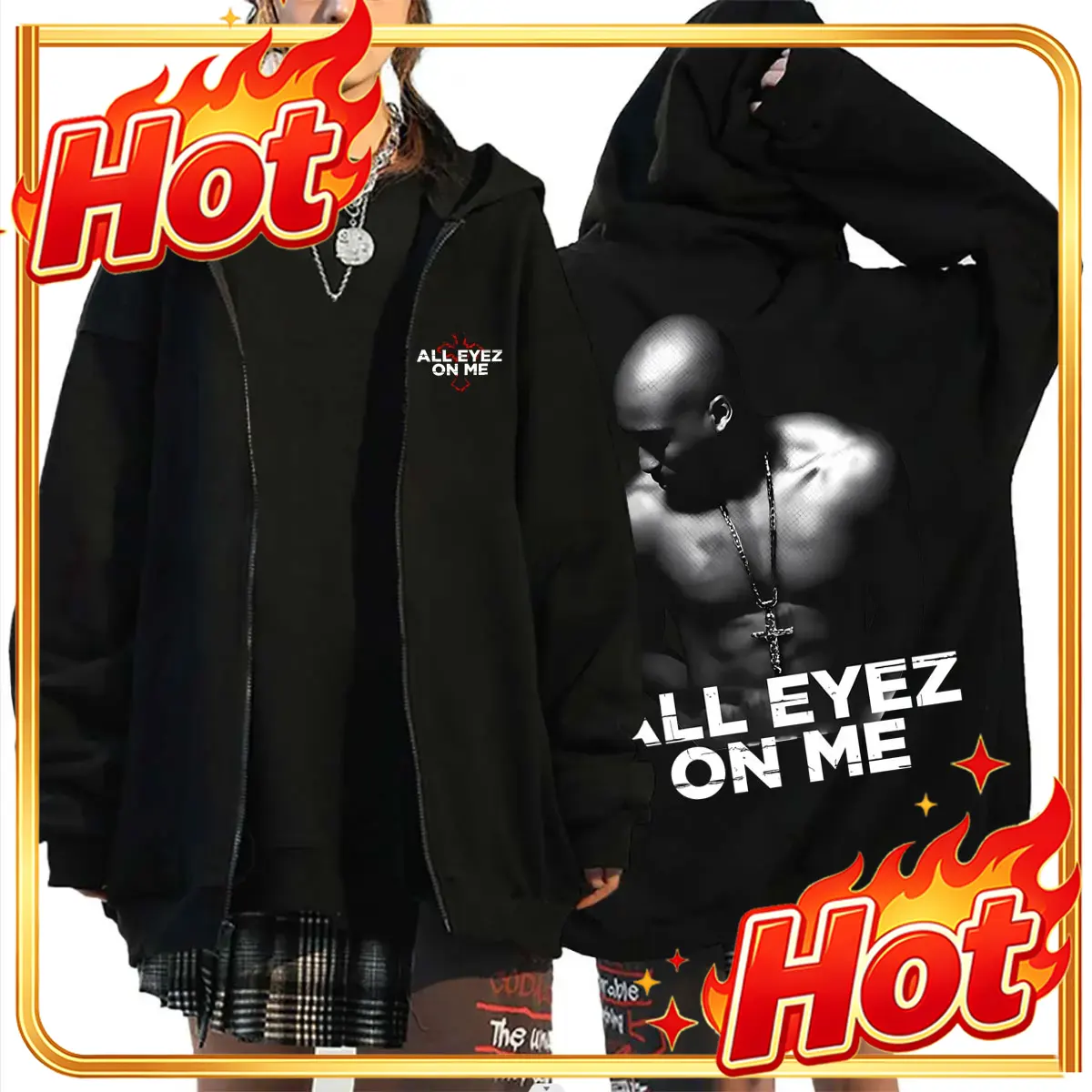 Mens Fashion Zip Up Hoodies - هودي بسحاب بتصميم 