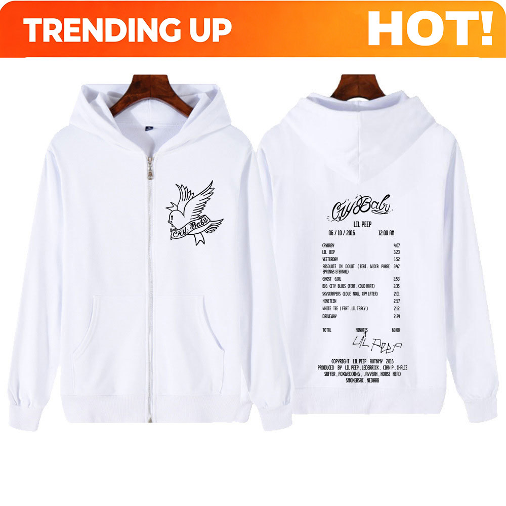 Mens Fashion Zip Up Hoodies - هودي بسحاب بتصميم ألبوم Cry Baby