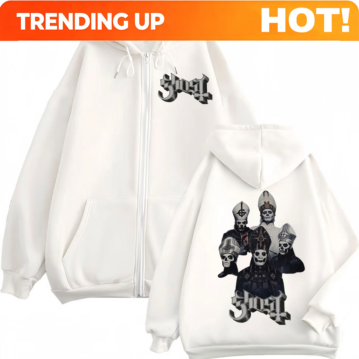 Mens Fashion Zip Up Hoodies - الأكثر مبيعاً: هودي بسحاب بتصميم فرقة