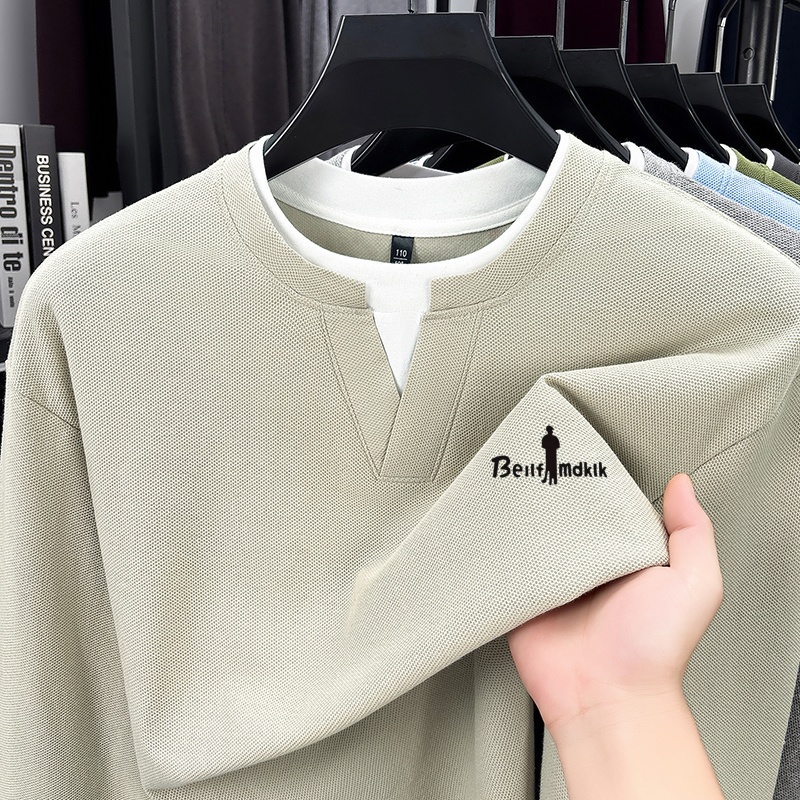 Mens Fashion Clothes - تيشيرت رجالي بتصميم قطعتين مزيف من