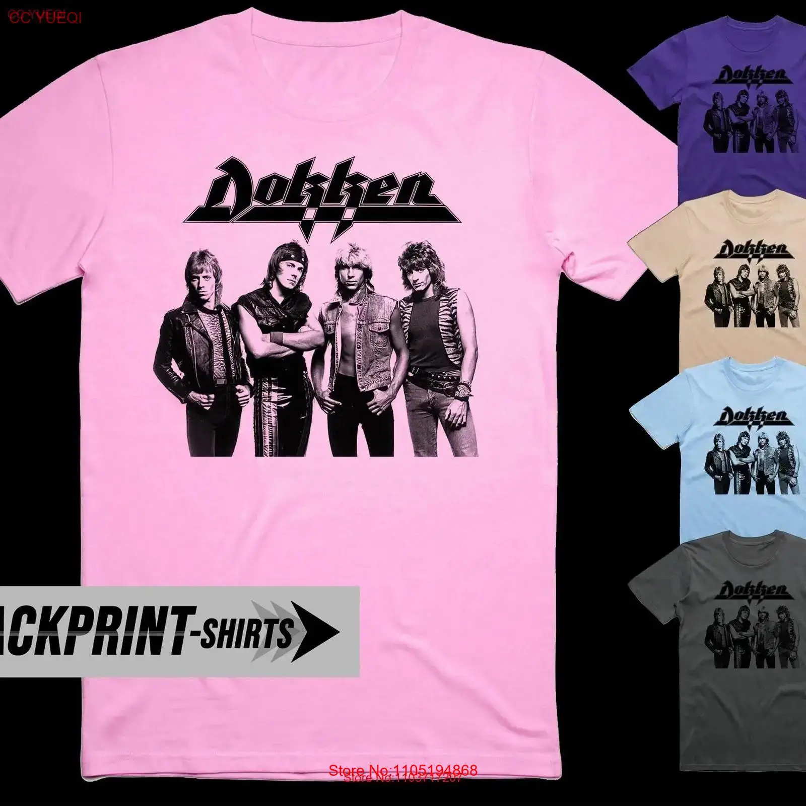Poster Men Fashion - Dokken تي شيرت قطن للرجال جميع