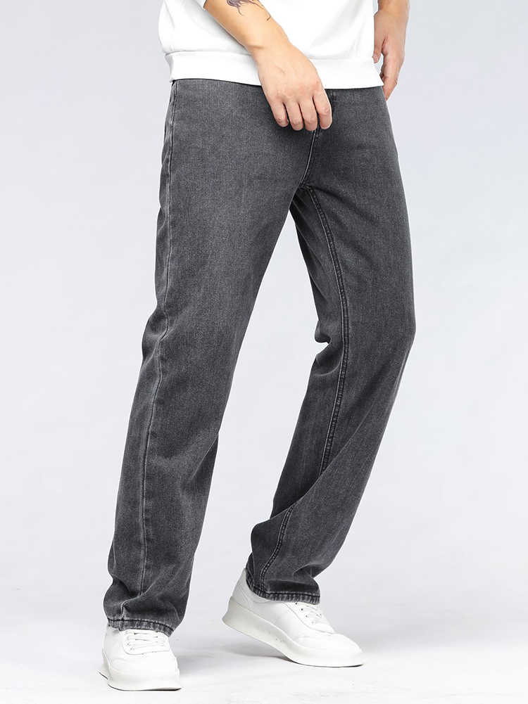 جينز رجالي واسع بتصميم كوري عص - مراجعة Men'S Fashion Grey Jeans وسعره
