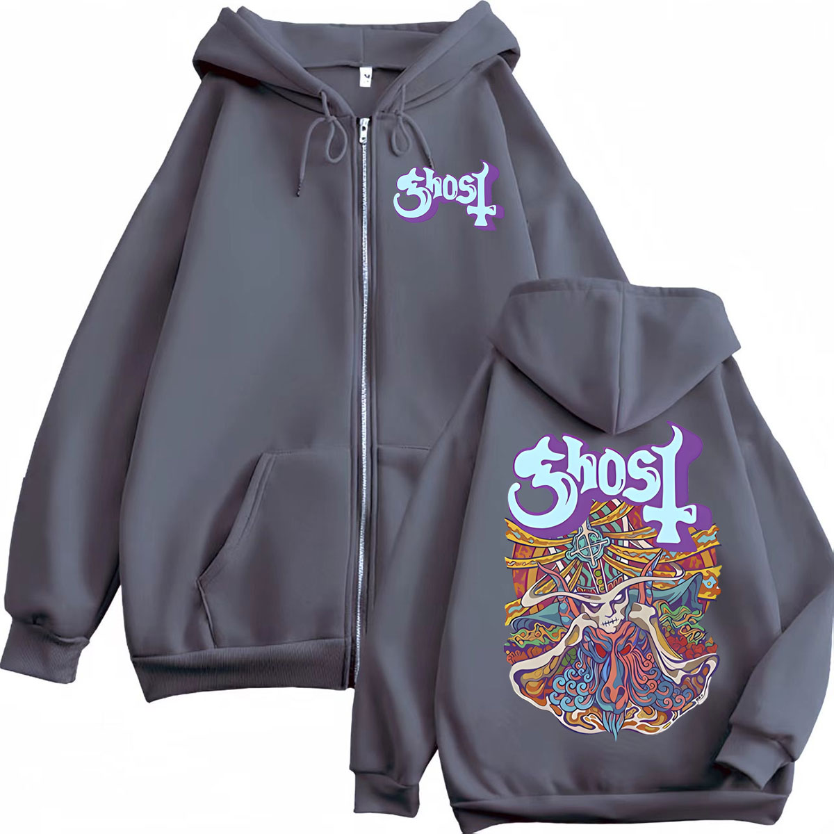 هوديز بسحاب بتصميم فرقة غوست ل - مراجعة Mens Fashion Zip Up Hoodies وسعره