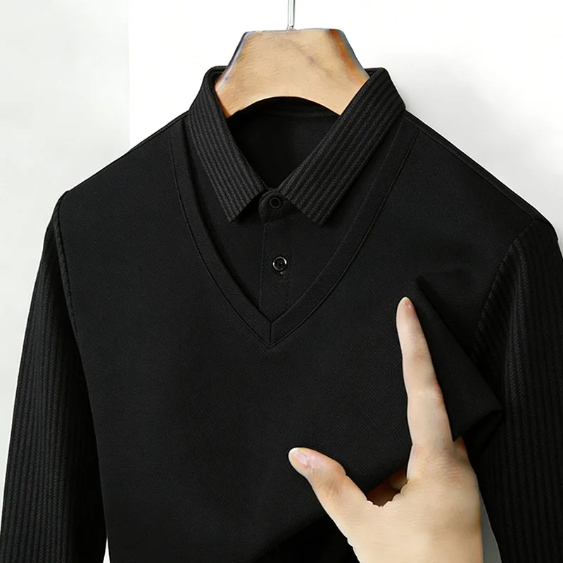 قميص رجالي بياقة مزدوجة وهمية، - مراجعة Mens Fashion Clothes وسعره